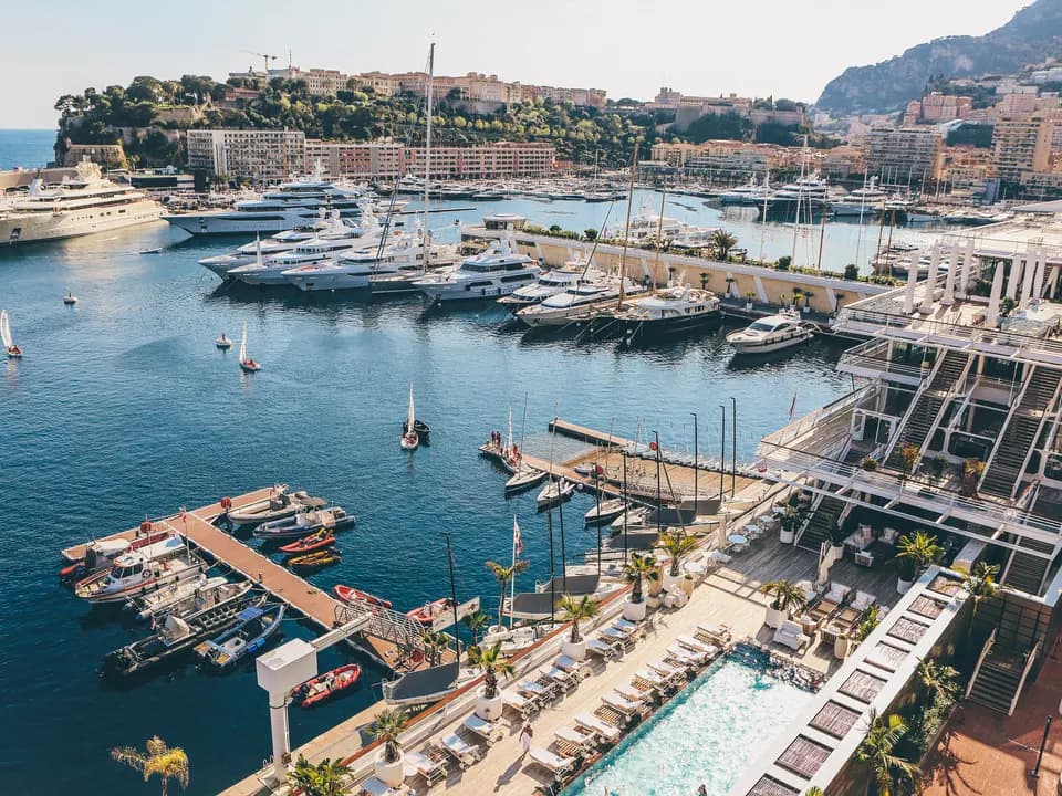 Apartment towers above the harbour at Monte-Carlo in Monaco